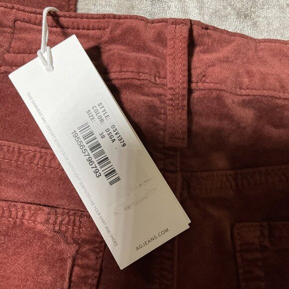 AG Adriano Goldschmeid The Farrah high rise jeans size 30 brown red preppy - Picture 16 of 16